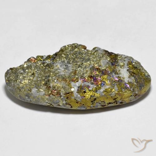 Rainbow Pyrite Gemstone in 34.8 x 17.6 mm Size for Sale, Rainbow Pyrite Stone in Multicolor Color