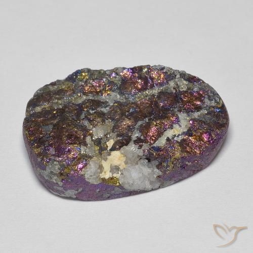 Rainbow Pyrite Gemstone in 20 x 15 mm (calibrated) Size for Sale, Rainbow Pyrite Stone in Multicolor Color