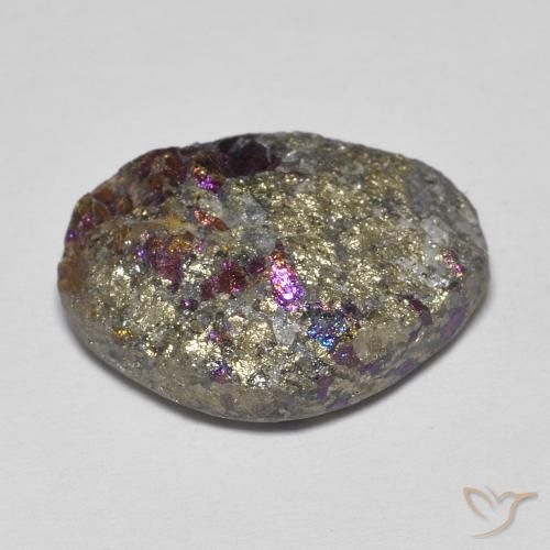 Rainbow Pyrite Gemstone in 18 x 13 mm (calibrated) Size for Sale, Rainbow Pyrite Stone in Multicolor Color