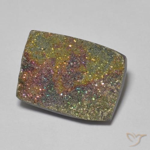 6.51 ct Multicolor Rainbow Pyrite Stone, Natural Rainbow Pyrite in Baguette Crystal Cluster Shape for Sale