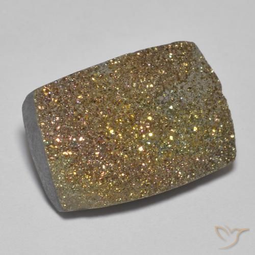 11.29 ct Multicolor Rainbow Pyrite Stone, Natural Rainbow Pyrite in Baguette Crystal Cluster Shape for Sale