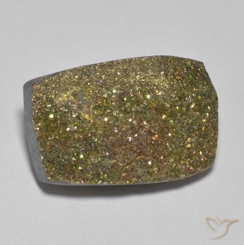 13.67 ct Multicolor Rainbow Pyrite Stone, Natural Rainbow Pyrite in Baguette Crystal Cluster Shape for Sale