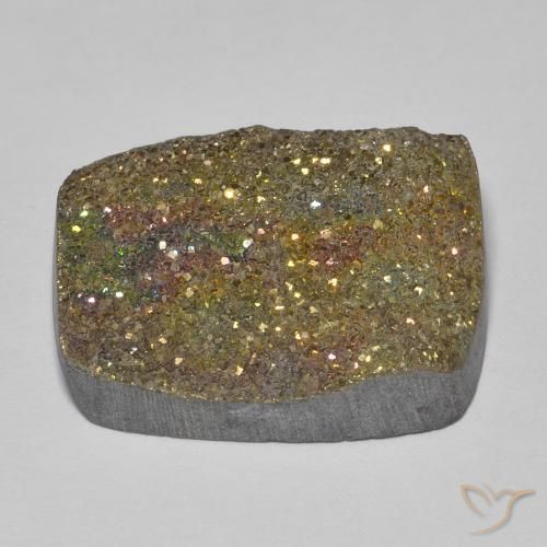 Rainbow Pyrite Gemstone in 20 x 15 mm (calibrated) Size for Sale, Rainbow Pyrite Stone in Multicolor Color