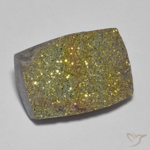 11.13 ct Multicolor Rainbow Pyrite Stone, Natural Rainbow Pyrite in Baguette Crystal Cluster Shape for Sale