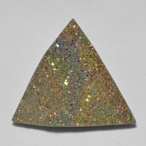 8.17ct Natural Multicolor Rainbow Pyrite, Trillion, Opaque