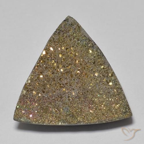 12.22ct Natural Multicolor Rainbow Pyrite, Trillion, Opaque