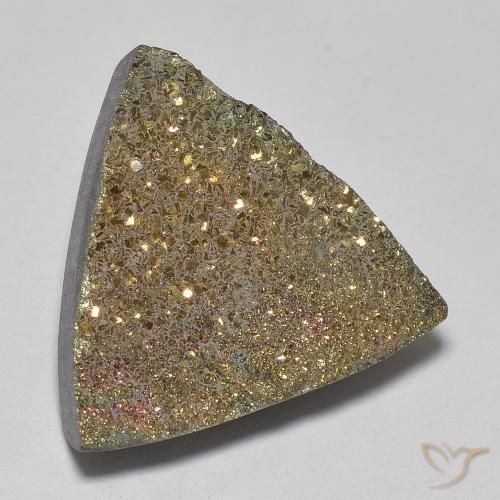 12.22 ct Multicolor Rainbow Pyrite Stone, Natural Rainbow Pyrite in Trillion Crystal Cluster Shape for Sale