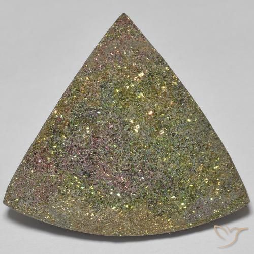 19.03ct Natural Multicolor Rainbow Pyrite, Trillion, Opaque