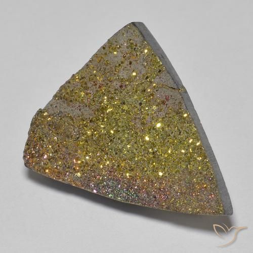 13.27 ct Multicolor Rainbow Pyrite Stone, Natural Rainbow Pyrite in Trillion Crystal Cluster Shape for Sale