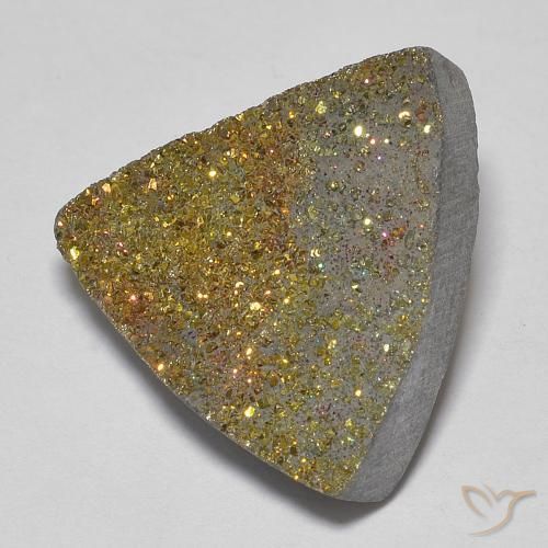 6.78 ct Multicolor Rainbow Pyrite Stone, Natural Rainbow Pyrite in Trillion Crystal Cluster Shape for Sale
