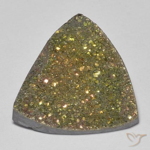 7.70ct Natural Multicolor Rainbow Pyrite, Trillion, Opaque
