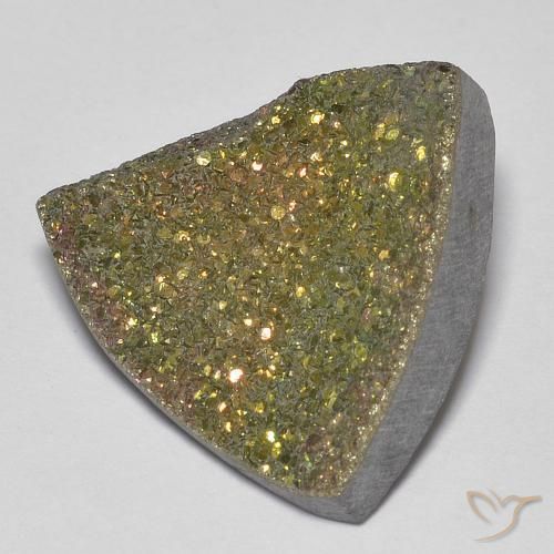 7.70 ct Multicolor Rainbow Pyrite Stone, Natural Rainbow Pyrite in Trillion Crystal Cluster Shape for Sale