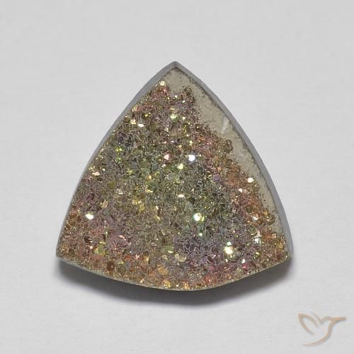 4.47ct Natural Multicolor Rainbow Pyrite, Trillion, Opaque