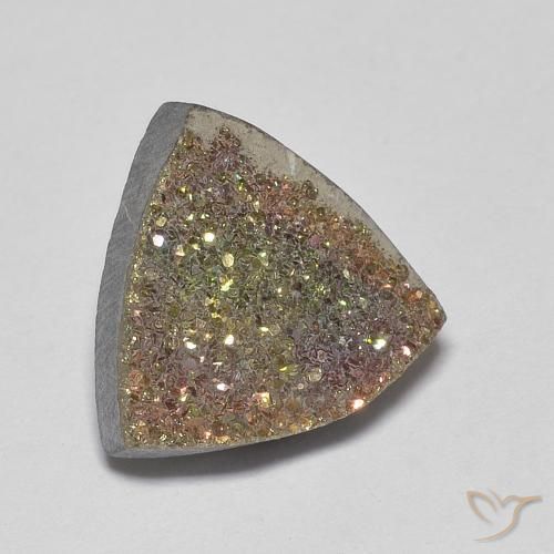 4.47 ct Multicolor Rainbow Pyrite Stone, Natural Rainbow Pyrite in Trillion Crystal Cluster Shape for Sale