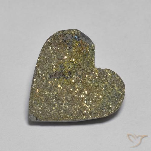 Pirite arcobaleno da 6,09 ct, 14,7 x 14,4 mm dalla Russia, Photo A