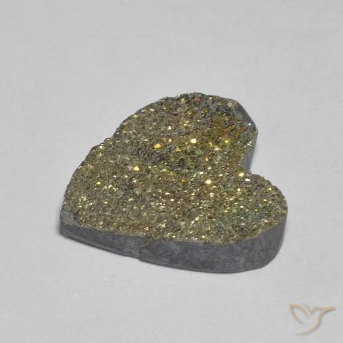 Rainbow Pyrite Gemstone in 14.7 x 14.4 mm Size for Sale, Rainbow Pyrite Stone in Multicolor Color