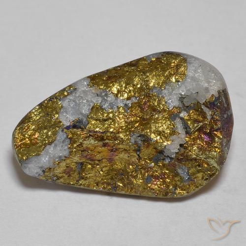 Pirite arcobaleno di forma dispari da 11,14 ct, 18,9 x 12,4 mm dalla Russia, Photo A