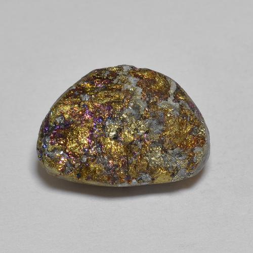 10,51 ct fancy-schliff Regenbogen-Pyrit aus Russland, Größe: 14 x 9,9mm, Reinheit: Opaque, Garantiert echter Edelstein, 1 Stück Regenbogen-Pyrit in Mehrfarbig Farbe, Mohs-Härte von 6 - 6,5, Photo A