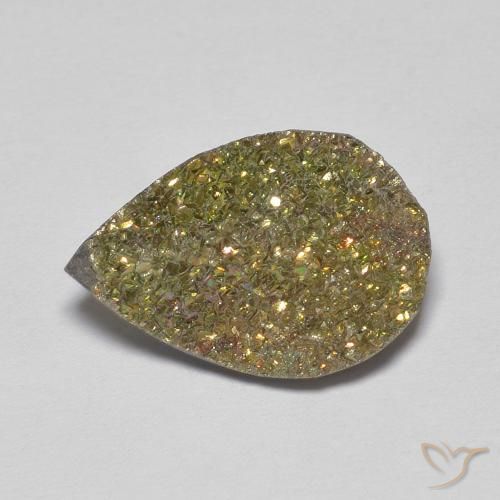 Pirite arcobaleno da 4,77 ct, 15,3 x 10,4 mm dalla Russia, Photo A