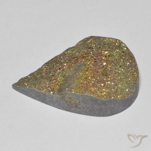 Rainbow Pyrite Gemstone in 22.6 x 15.1 mm Size for Sale, Rainbow Pyrite Stone in Multicolor Color