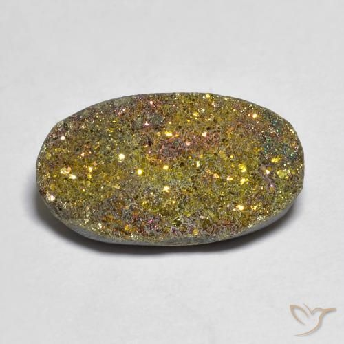 Pirite arcobaleno da 9,32 ct, 18,8 x 10,6 mm dalla Russia, Photo A