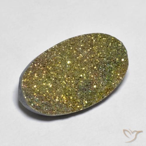 10.83 ct Multicolor Rainbow Pyrite Stone, Natural Rainbow Pyrite in Oval Crystal Cluster Shape for Sale