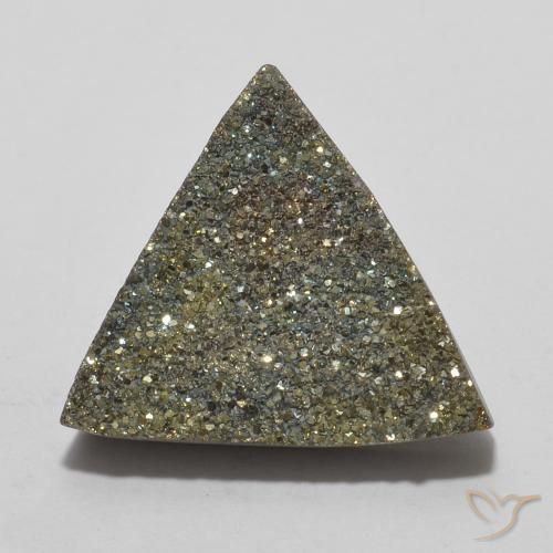 5.62ct Natural Multicolor Rainbow Pyrite, Trillion, Opaque