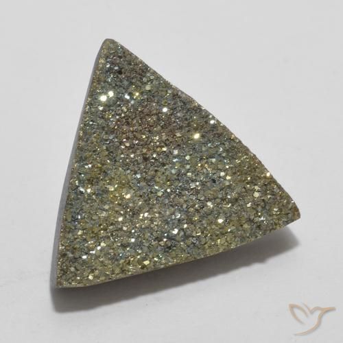 5.62 ct Multicolor Rainbow Pyrite Stone, Natural Rainbow Pyrite in Trillion Crystal Cluster Shape for Sale