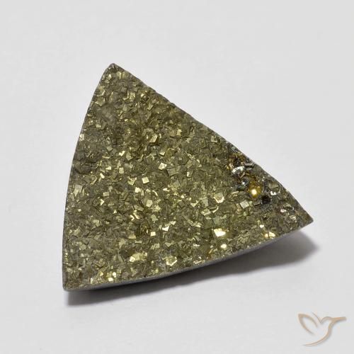 6.22ct Natural Multicolor Rainbow Pyrite, Trillion, Opaque