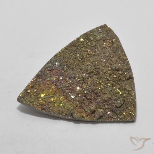 7.81 ct Rainbow Pyrite, 18.6 x 16.2 mm From Russia, Photo A