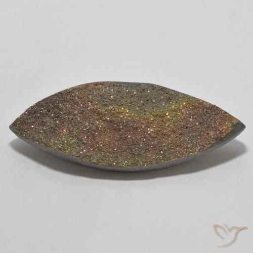 15.09 ct Rainbow Pyrite, 32.4 x 12.1 mm From Russia, Photo A