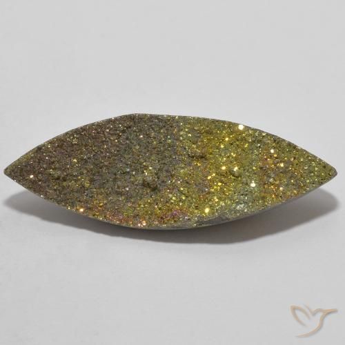 Pirite arcobaleno da 6,89 ct, 27,1 x 9,3 mm dalla Russia, Photo A
