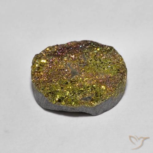 Rainbow Pyrite Gemstone in 12 mm (calibrated) Size for Sale, Rainbow Pyrite Stone in Multicolor Color