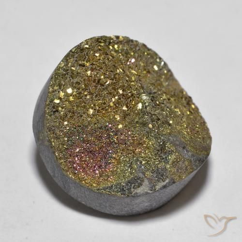 13.50ct Natural Multicolor Rainbow Pyrite, Round, Opaque