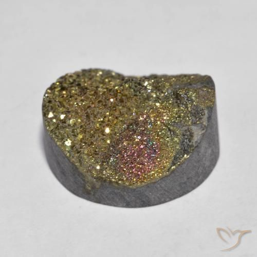 Rainbow Pyrite Gemstone in 16 mm (calibrated) Size for Sale, Rainbow Pyrite Stone in Multicolor Color
