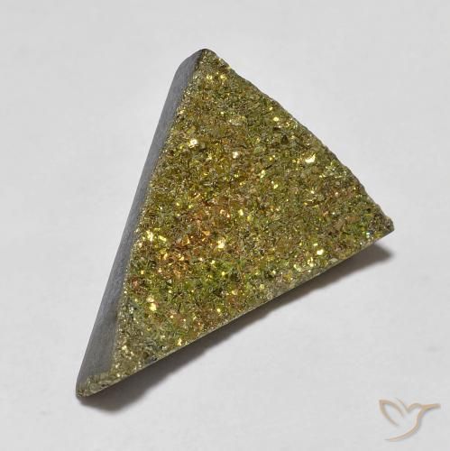 6.04ct Natural Multicolor Rainbow Pyrite, Trillion, Opaque