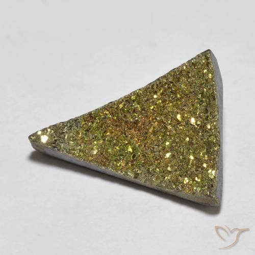 6.04 ct Multicolor Rainbow Pyrite Stone, Natural Rainbow Pyrite in Trillion Crystal Cluster Shape for Sale