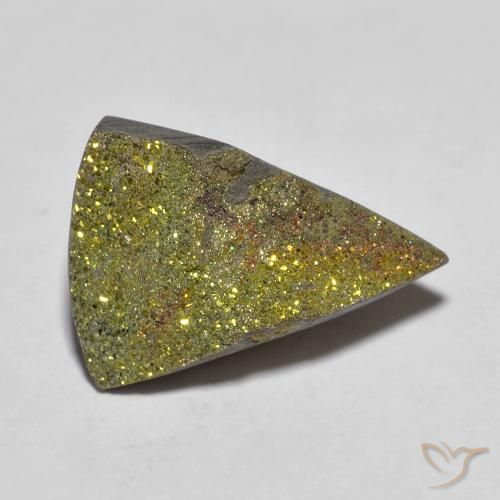 5.95ct Natural Multicolor Rainbow Pyrite, Trillion, Opaque