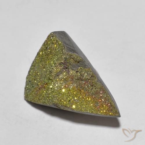 5.95 ct Multicolor Rainbow Pyrite Stone, Natural Rainbow Pyrite in Trillion Crystal Cluster Shape for Sale