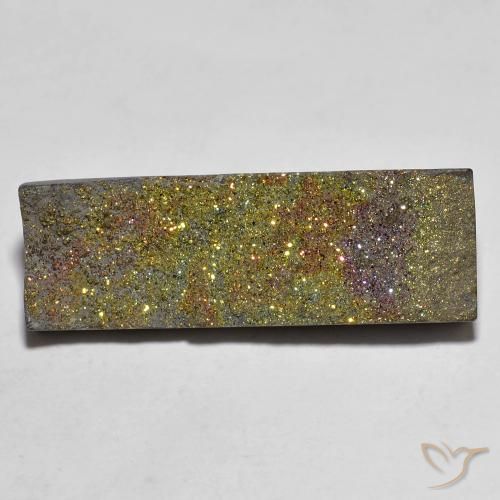 10.42 ct Multicolor Rainbow Pyrite Stone, Natural Rainbow Pyrite in Baguette Crystal Cluster Shape for Sale