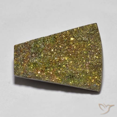 9,9 ct fancy-schliff mehrfarbiger Regenbogen-Pyrit aus Russland, Größe 18,4x13,8 mm, natürlicher Edelstein, Opaque Reinheit, 1 Stück fancy-schliff Regenbogen-Pyrit, Mohs-Härte von 6 - 6,5 , Photo A