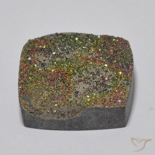 Rainbow Pyrite Gemstone in 14 x 14 mm (calibrated) Size for Sale, Rainbow Pyrite Stone in Multicolor Color