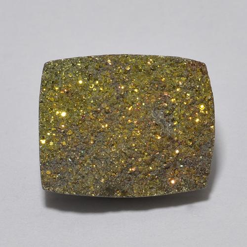 11,9 x 9,7mm baguetteschliff mehrfarbiger Regenbogen-Pyrit aus Russland, Gewicht von 3,58 ct, natürlicher Edelstein in Opaque Reinheit, 1 Stück baguetteschliff Regenbogen-Pyrit - Farbe: Mehrfarbig, Mohs-Härte von 6 - 6,5, Photo A
