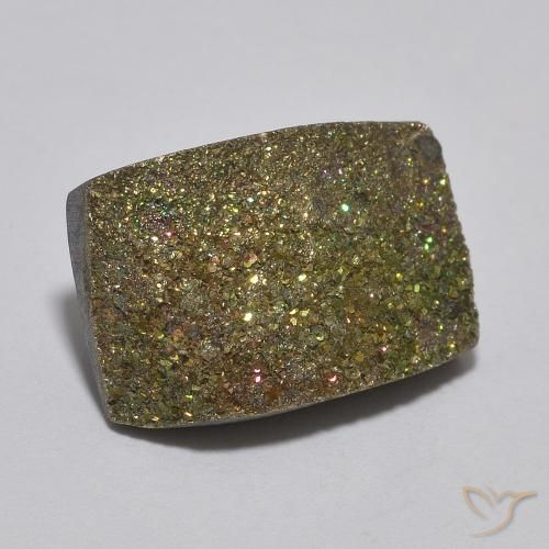 5.28 ct Multicolor Rainbow Pyrite Stone, Natural Rainbow Pyrite in Baguette Crystal Cluster Shape for Sale