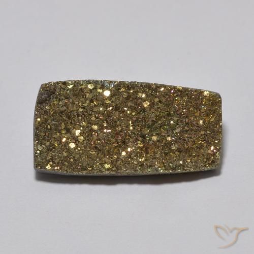5.47 ct Multicolor Rainbow Pyrite Gemstone, Rainbow Pyrite Gem in Baguette Crystal Cluster Shape for Sale.