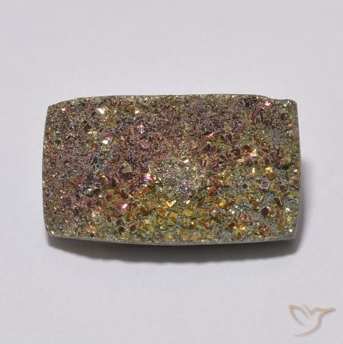 7.91ct Natural Multicolor Rainbow Pyrite, Baguette, Opaque