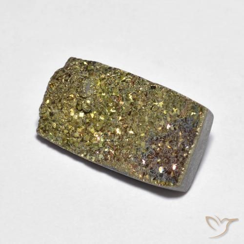 5.03 ct Multicolor Rainbow Pyrite Stone, Natural Rainbow Pyrite in Baguette Crystal Cluster Shape for Sale