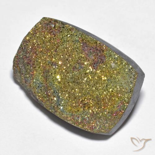 18.08 ct Multicolor Rainbow Pyrite Stone, Natural Rainbow Pyrite in Baguette Crystal Cluster Shape for Sale