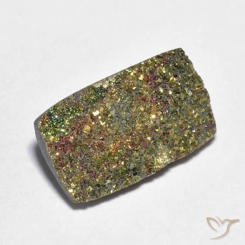4.15 ct Multicolor Rainbow Pyrite Stone, Natural Rainbow Pyrite in Baguette Crystal Cluster Shape for Sale