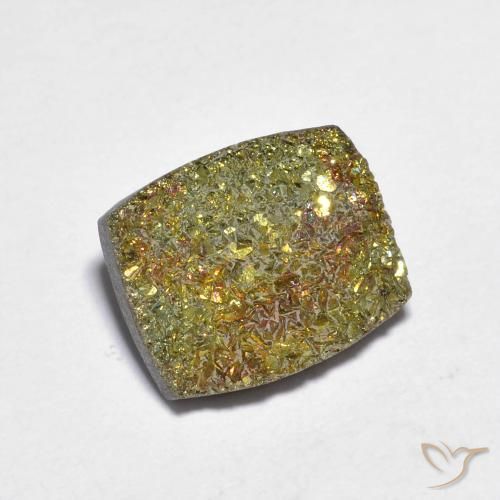 3.58 ct Multicolor Rainbow Pyrite Stone, Natural Rainbow Pyrite in Baguette Crystal Cluster Shape for Sale